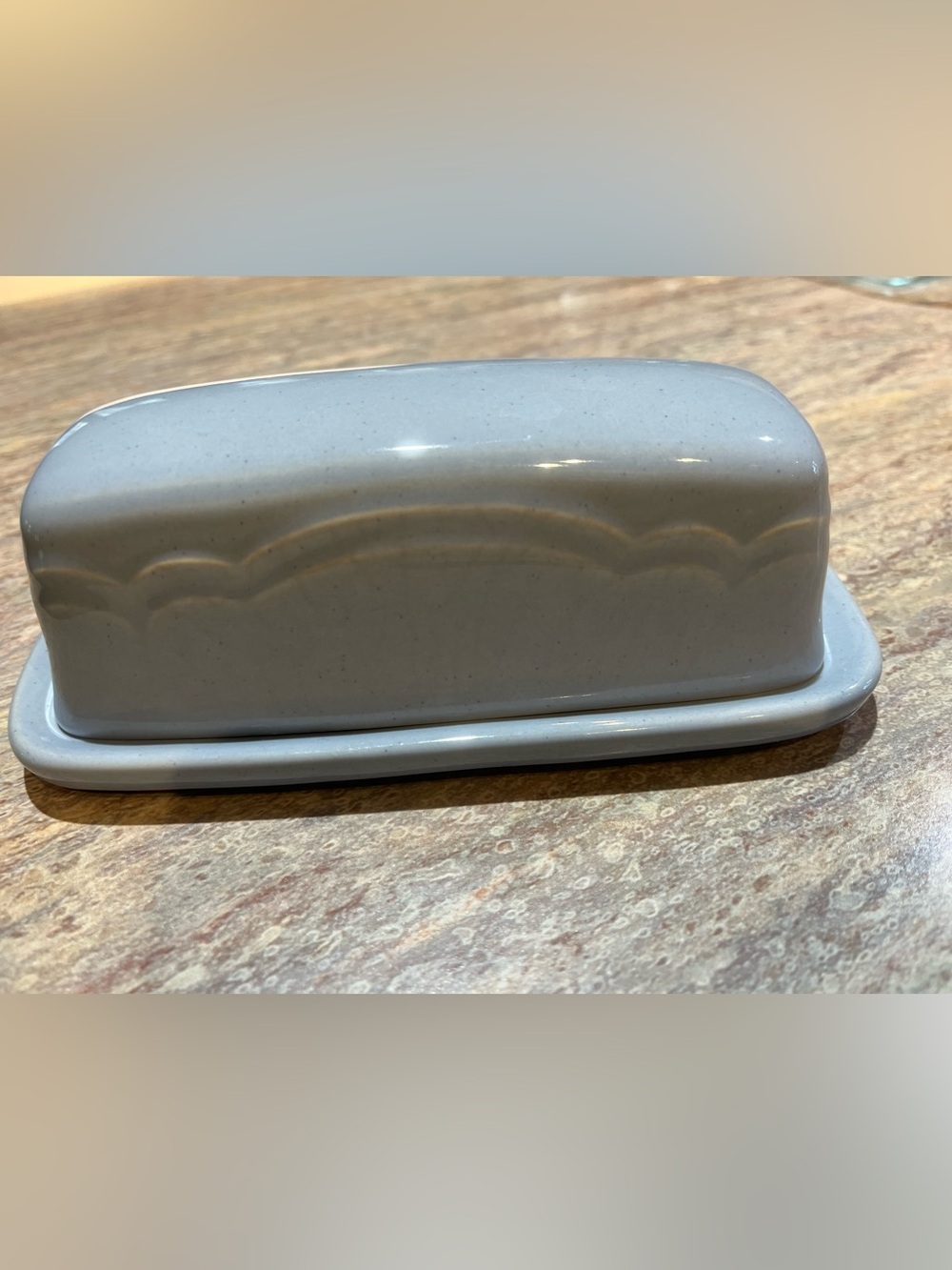 Pfaltzgraff Gazebo Blue Butter Dish with Lid #028, Made in U.S.A.